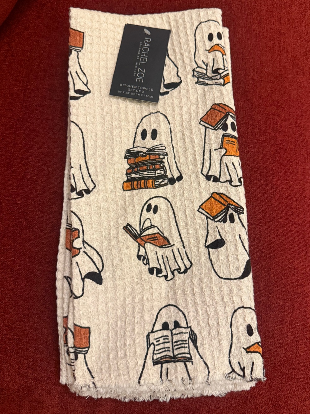 Ghosts Ghost Reading Books Book Kitchen Hand Towels Halloween Fall Rachel Zoe